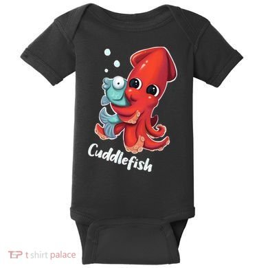 Adorable Cuddlefish Sea Life Illustration Cuttlefish Squid Baby Bodysuit