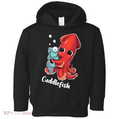 Adorable Cuddlefish Sea Life Illustration Cuttlefish Squid Toddler Hoodie