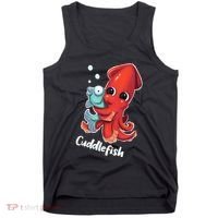 Adorable Cuddlefish Sea Life Illustration Cuttlefish Squid Tank Top thumb 0