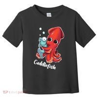 Adorable Cuddlefish Sea Life Illustration Cuttlefish Squid Toddler T-Shirt thumb 0