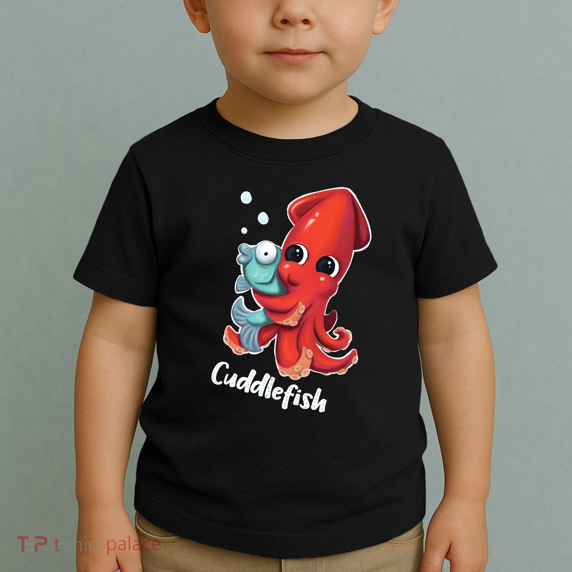 Adorable Cuddlefish Sea Life Illustration Cuttlefish Squid Toddler T-Shirt