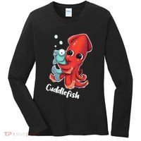 Adorable Cuddlefish Sea Life Illustration Cuttlefish Squid Women's Long Sleeve Shirt thumb 0