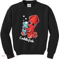 Adorable Cuddlefish Sea Life Illustration Cuttlefish Squid Kids Sweatshirt thumb 0