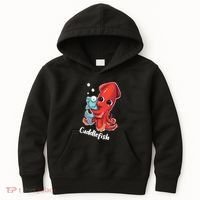 Adorable Cuddlefish Sea Life Illustration Cuttlefish Squid Kids Hoodie thumb 0