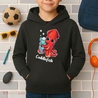 Adorable Cuddlefish Sea Life Illustration Cuttlefish Squid Kids Hoodie thumb 2