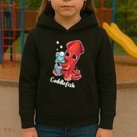 Adorable Cuddlefish Sea Life Illustration Cuttlefish Squid Kids Hoodie thumb 3