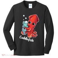 Adorable Cuddlefish Sea Life Illustration Cuttlefish Squid Kids Long Sleeve Shirt thumb 0