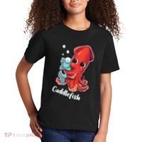 Adorable Cuddlefish Sea Life Illustration Cuttlefish Squid Kids T-Shirt thumb 2