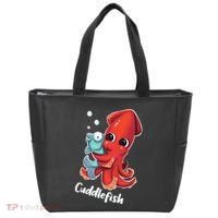 Adorable Cuddlefish Sea Life Illustration Cuttlefish Squid Tote Bag thumb 0