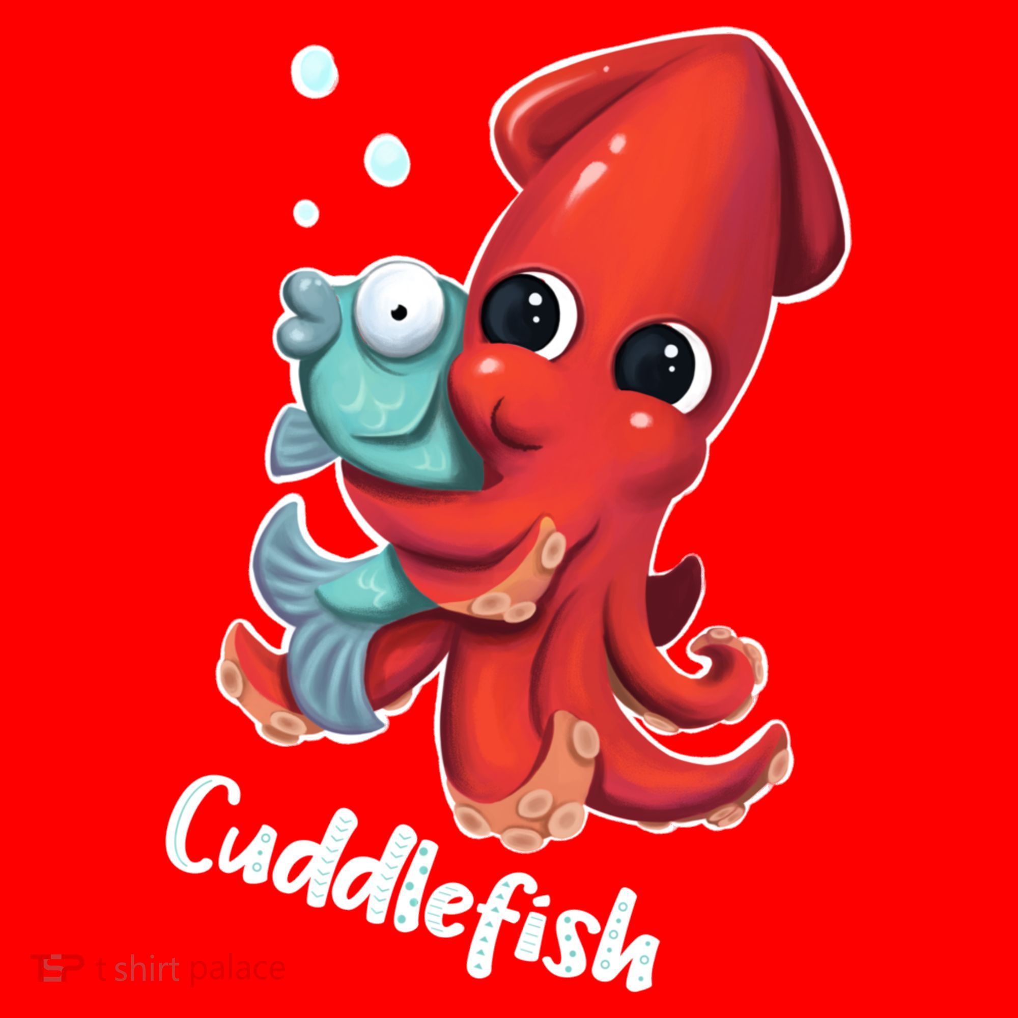 Adorable Cuddlefish Sea Life Illustration Cuttlefish Squid Santa Hat
