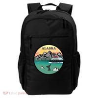 Alaska Cruise Ship With Mountains And Sunset Retro Gift Backpack thumb 0