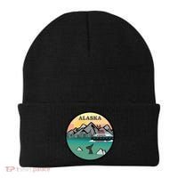 Alaska Cruise Ship With Mountains And Sunset Retro Gift Beanie thumb 0