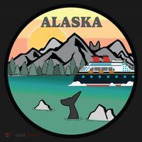 Alaska Cruise Ship With Mountains And Sunset Retro Gift Women's Hoodie thumb 2