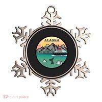 Alaska Cruise Ship With Mountains And Sunset Retro Gift Ornament thumb 0