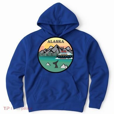 Alaska Cruise Ship With Mountains And Sunset Retro Gift Hoodie