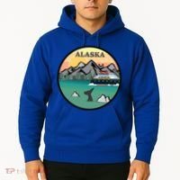 Alaska Cruise Ship With Mountains And Sunset Retro Gift Hoodie thumb 2
