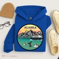 Alaska Cruise Ship With Mountains And Sunset Retro Gift Hoodie thumb 4