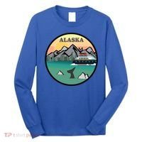 Alaska Cruise Ship With Mountains And Sunset Retro Gift Long Sleeve Shirt thumb 0