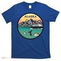 Alaska Cruise Ship With Mountains And Sunset Retro Gift T-Shirt thumb 0