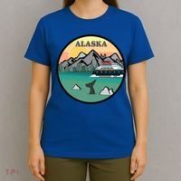 Alaska Cruise Ship With Mountains And Sunset Retro Gift T-Shirt thumb 4