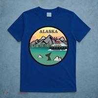 Alaska Cruise Ship With Mountains And Sunset Retro Gift T-Shirt thumb 5