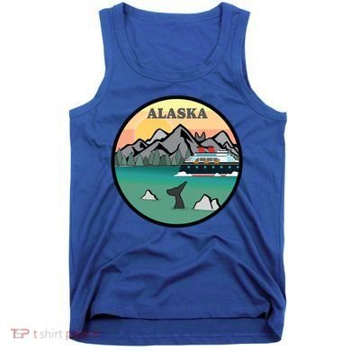 Alaska Cruise Ship With Mountains And Sunset Retro Gift Tank Top