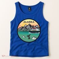 Alaska Cruise Ship With Mountains And Sunset Retro Gift Tank Top thumb 2