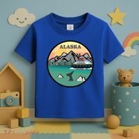 Alaska Cruise Ship With Mountains And Sunset Retro Gift Toddler T-Shirt thumb 3