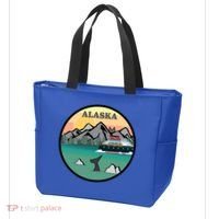 Alaska Cruise Ship With Mountains And Sunset Retro Gift Tote Bag thumb 3