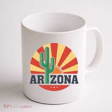 Arizona Cactus Sunset 3 Stars Coffee Mug back