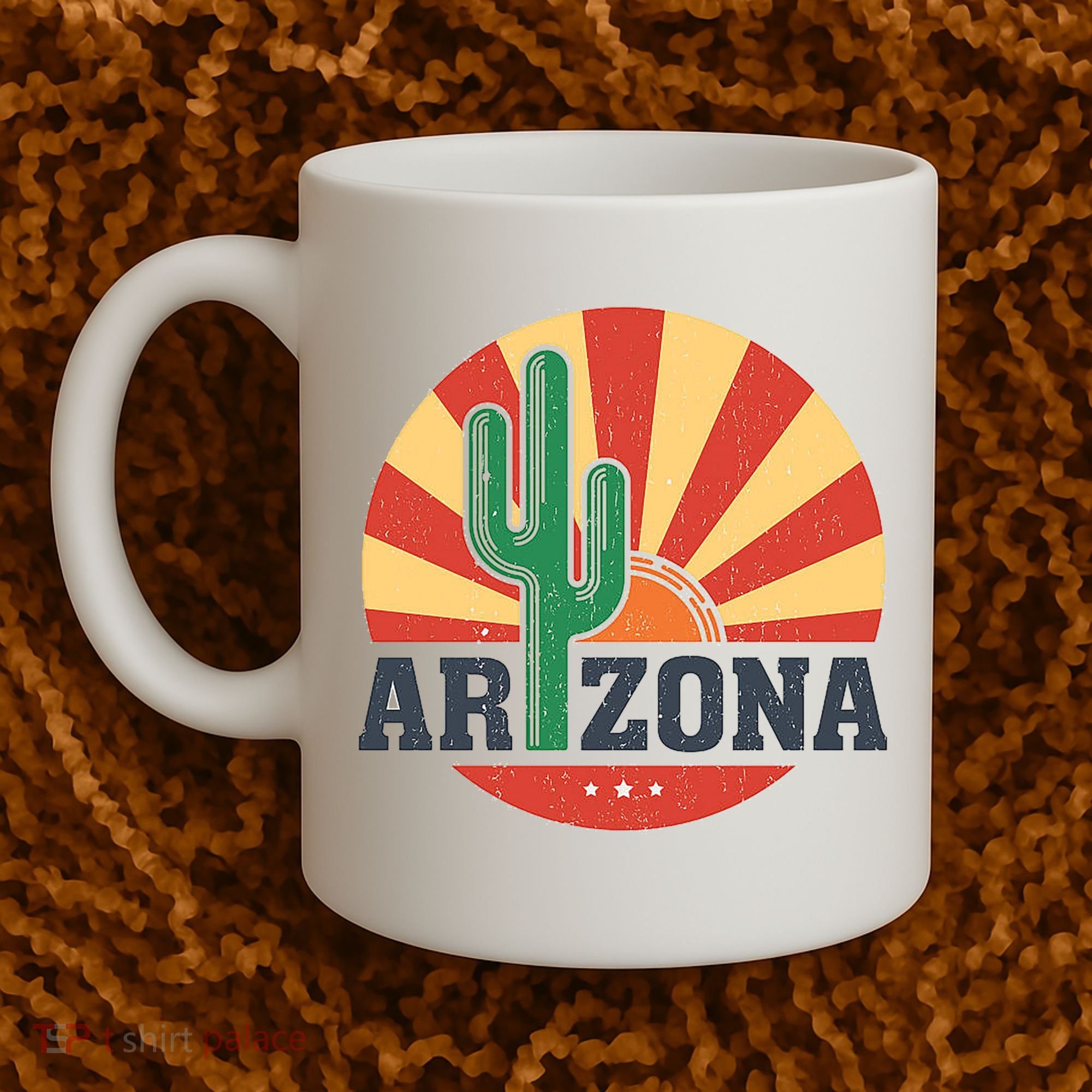 Arizona Cactus Sunset 3 Stars Coffee Mug