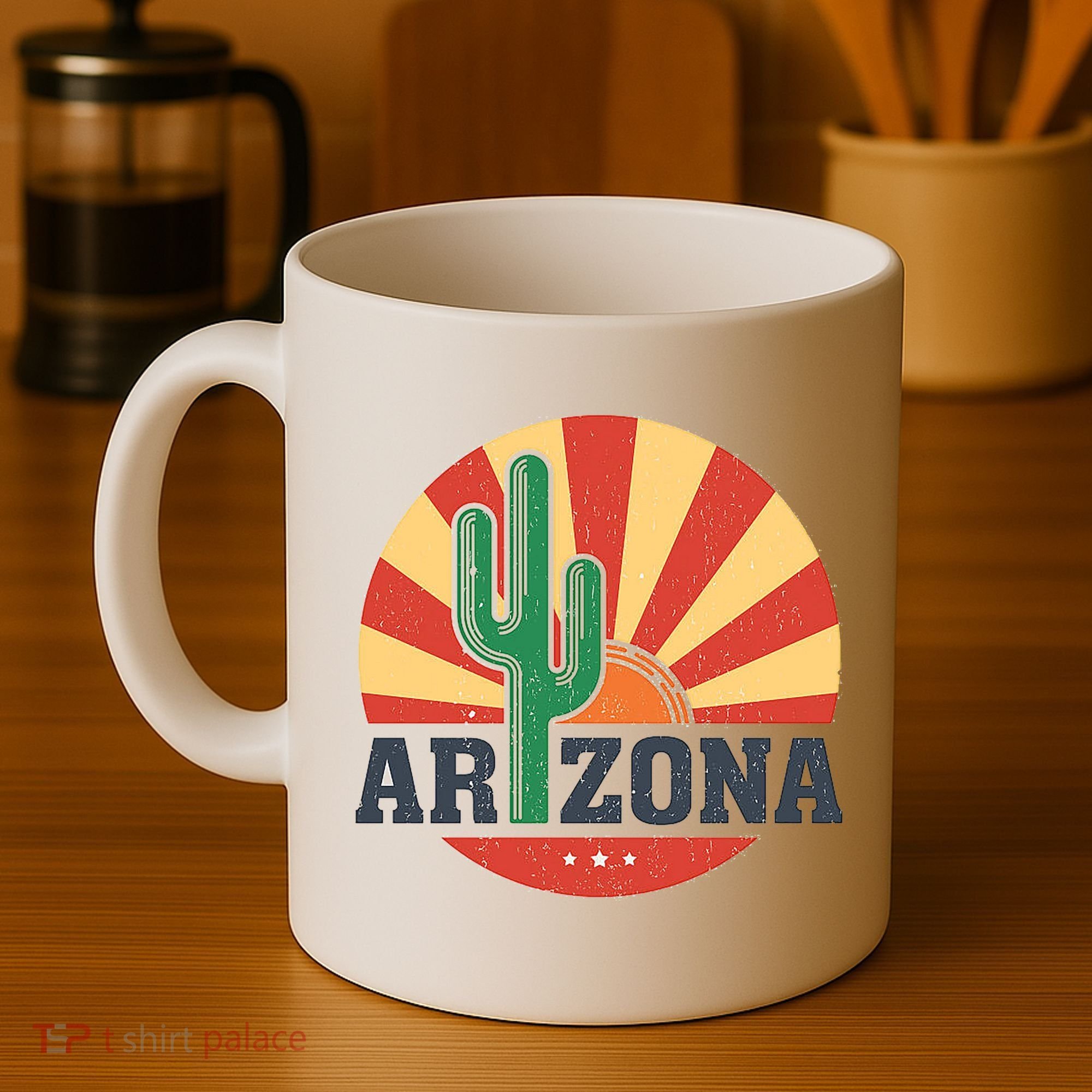 Arizona Cactus Sunset 3 Stars Coffee Mug