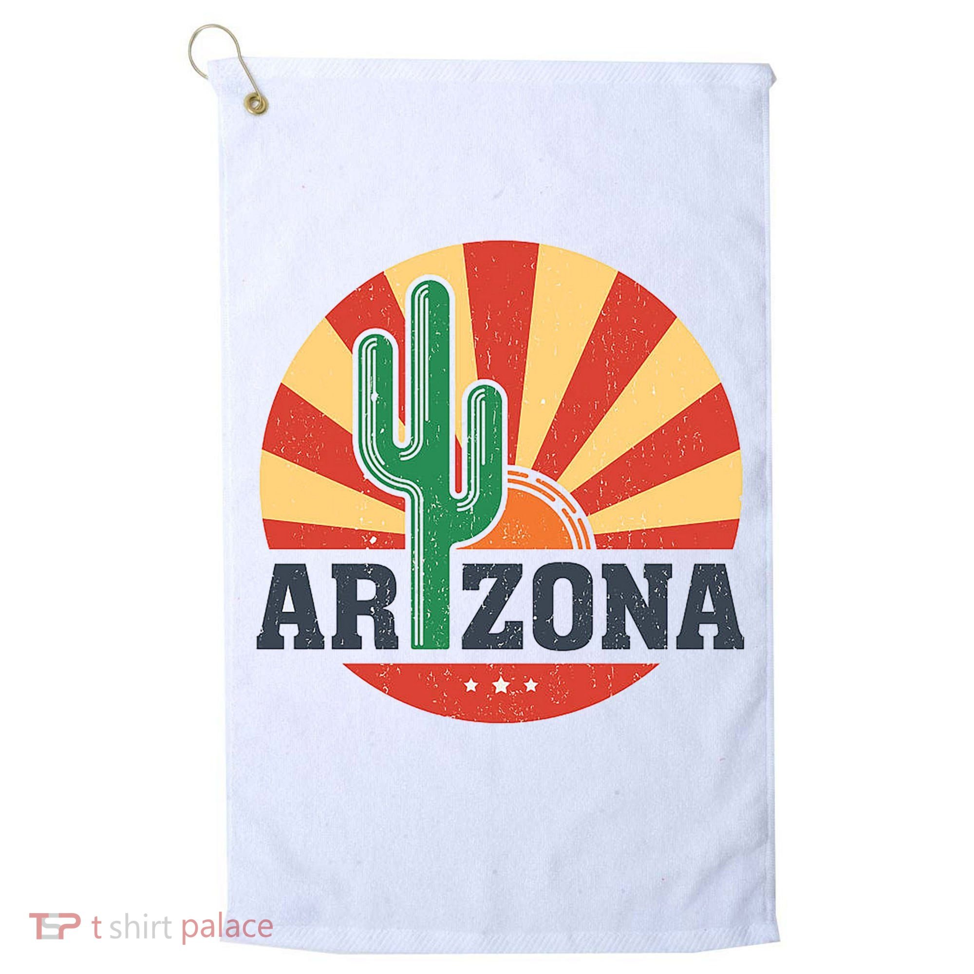Arizona Cactus Sunset 3 Stars Golf Towel
