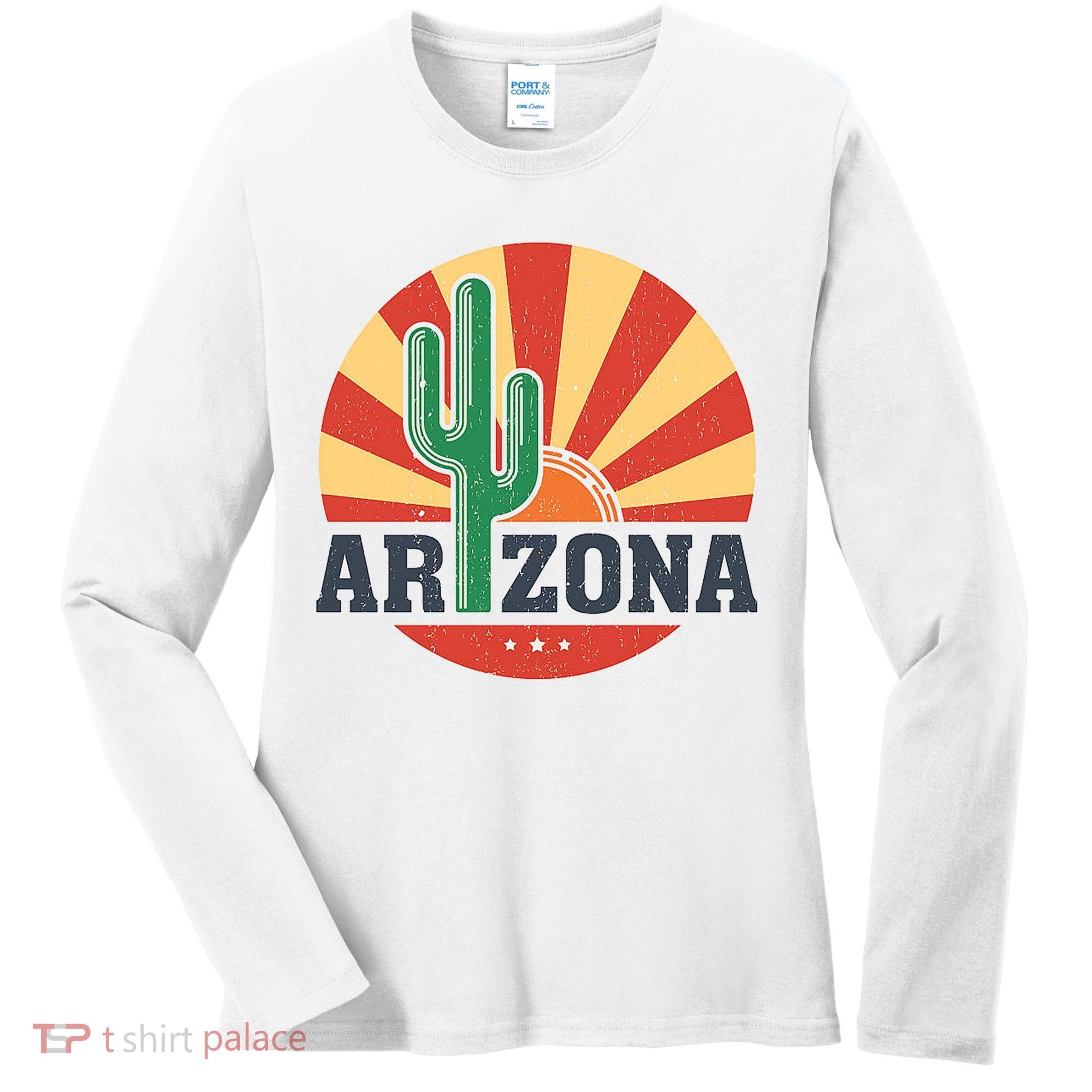 Arizona Cactus Sunset 3 Stars Women's Long Sleeve Shirt