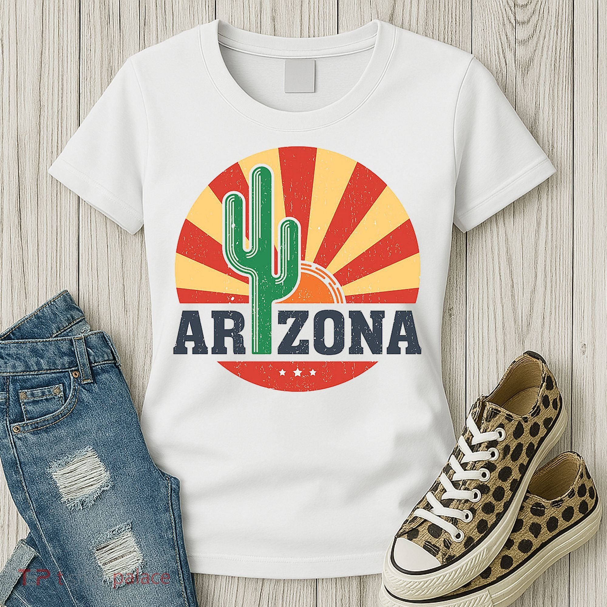 Arizona Cactus Sunset 3 Stars Women's T-Shirt