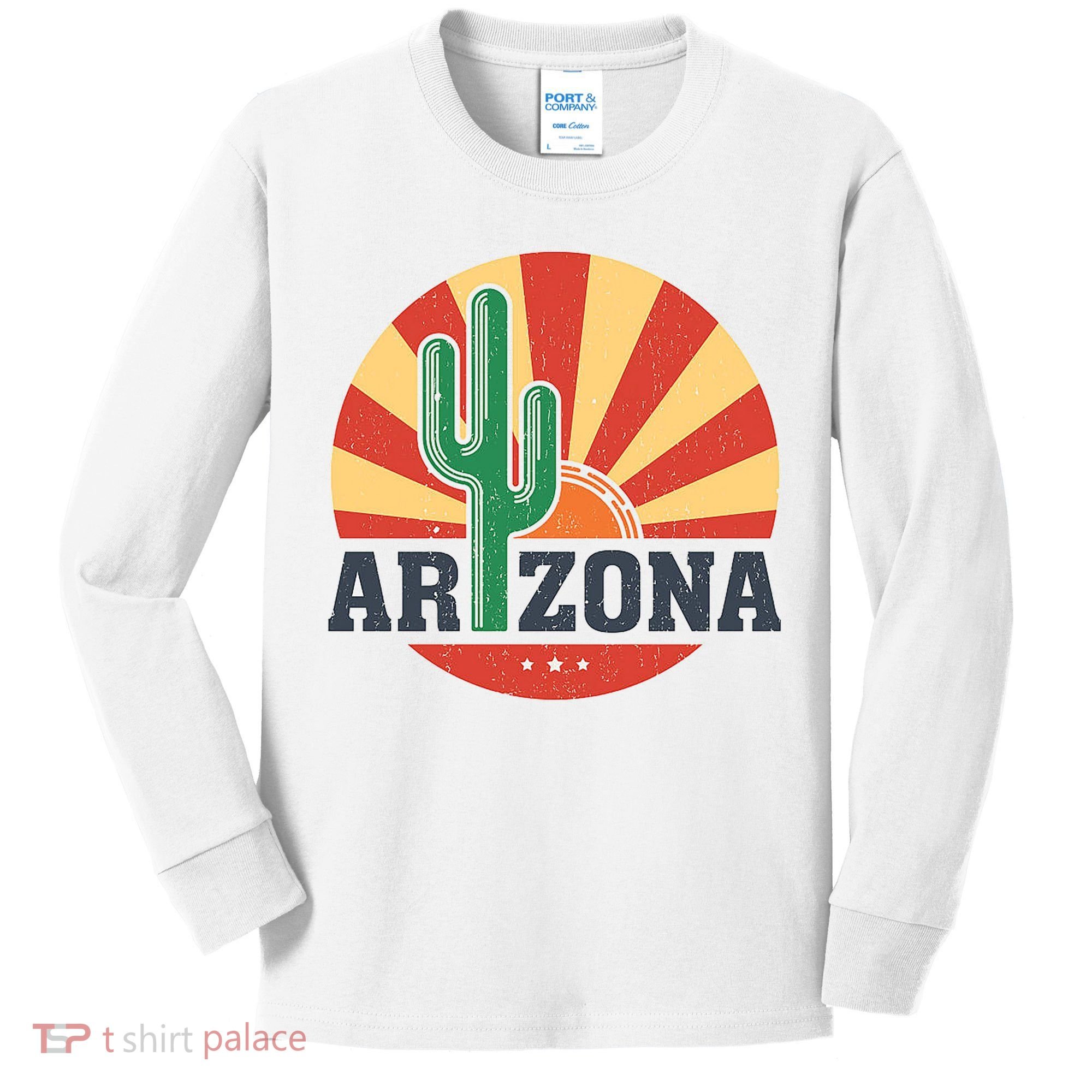 Arizona Cactus Sunset 3 Stars Kids Long Sleeve Shirt