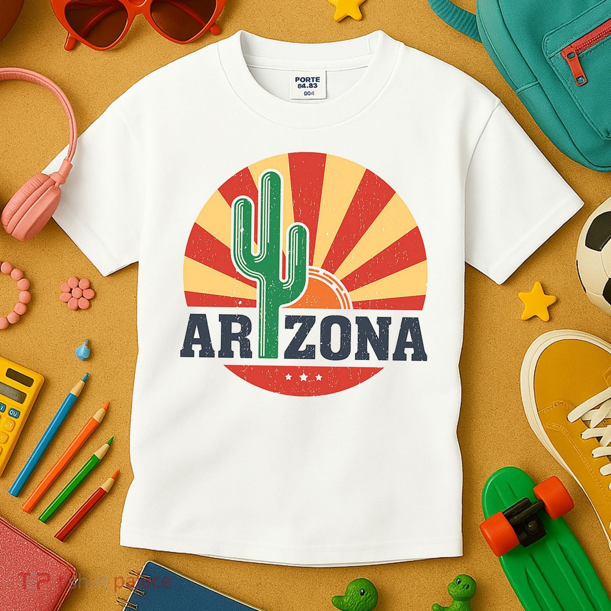 Arizona Cactus Sunset 3 Stars Kids T-Shirt