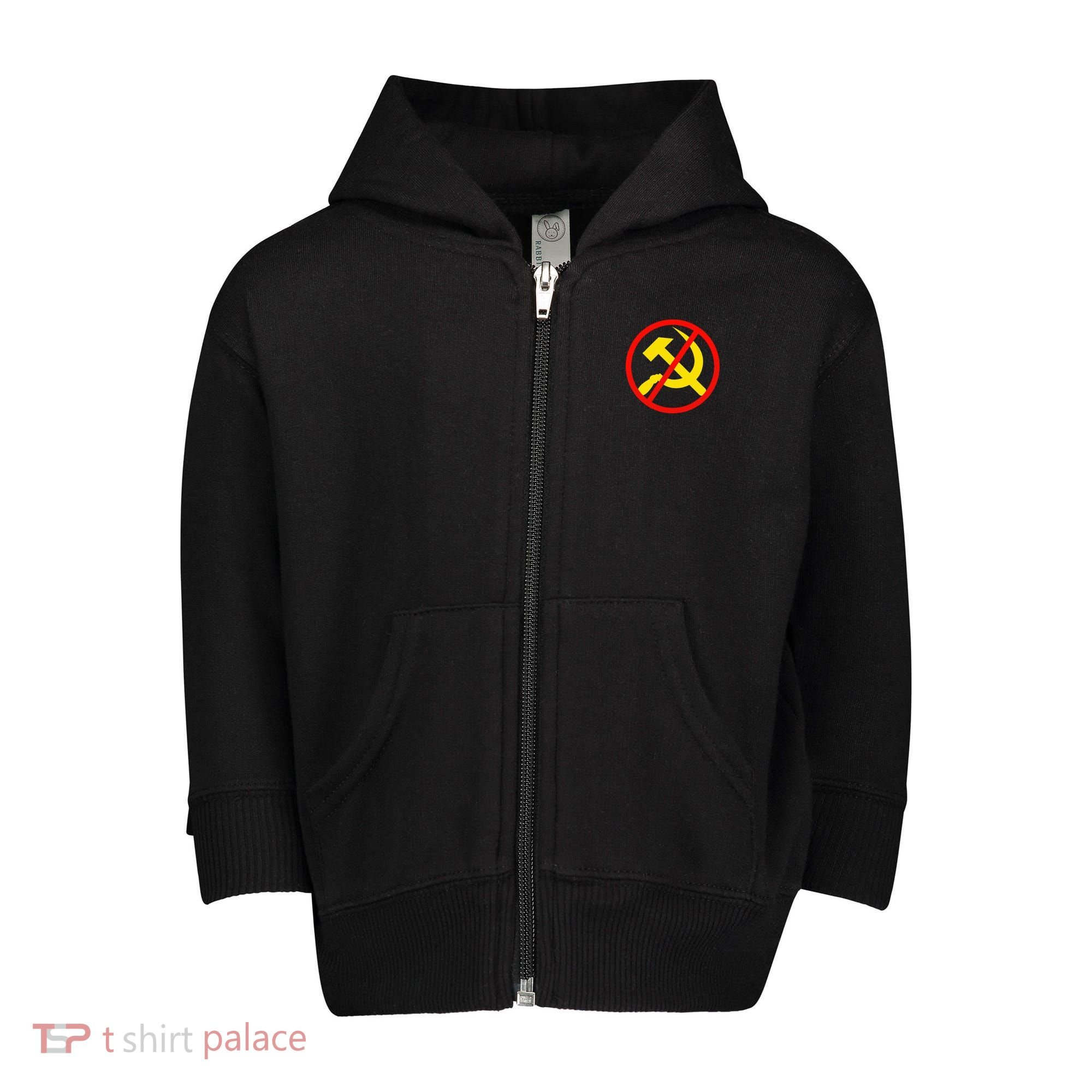 Anti Communist Socialist Toddler Zip Fleece Hoodie