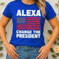 Alexa Change The President Funny Political Humor Gift Women's T-Shirt thumb 2