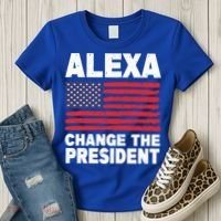 Alexa Change The President Funny Political Humor Gift Women's T-Shirt thumb 3