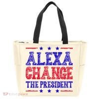 Alexa Change The President Funny Political Tote Bag thumb 0