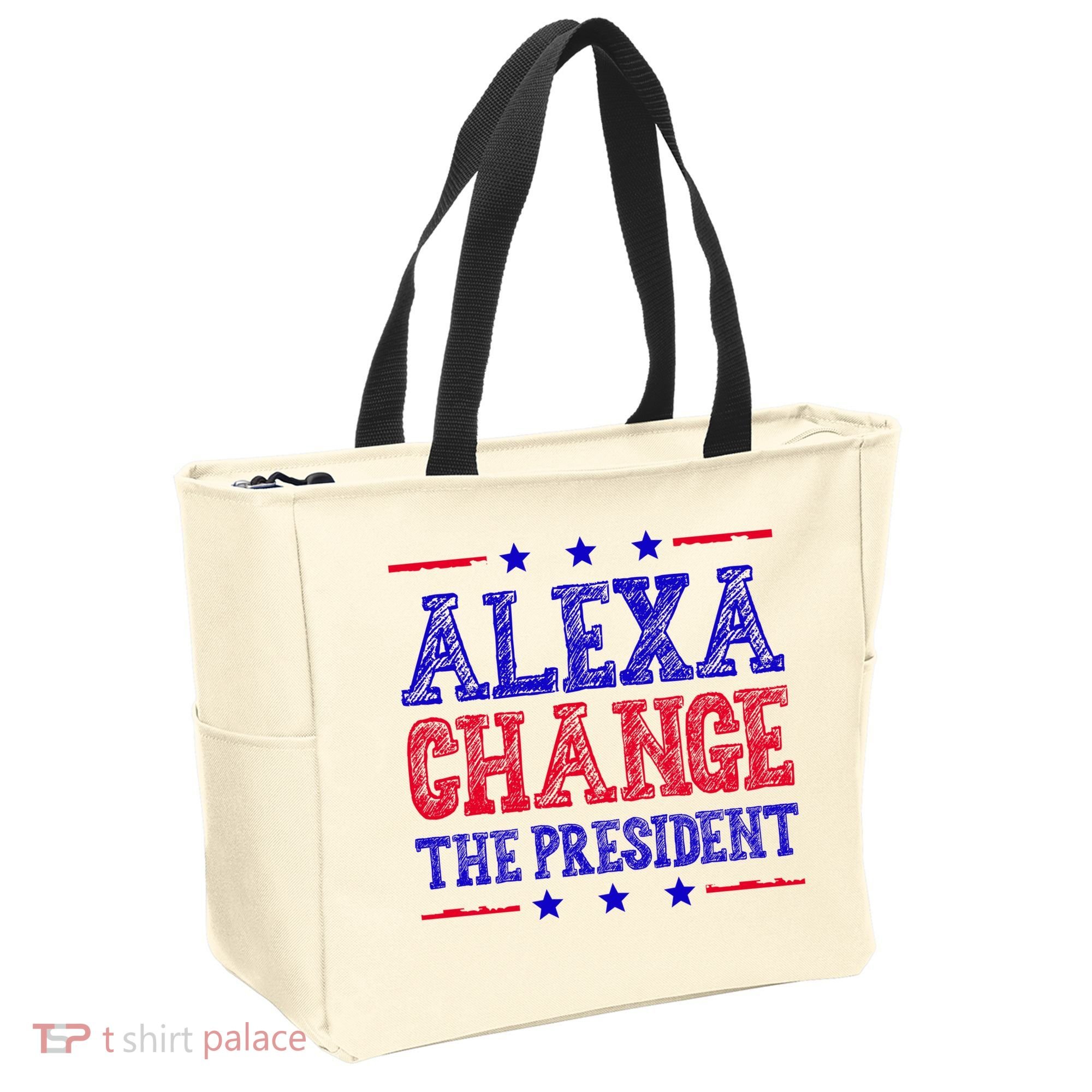 Alexa Change The President Funny Political Tote Bag