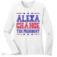 Alexa Change The President Funny Political Women's Long Sleeve Shirt thumb 0