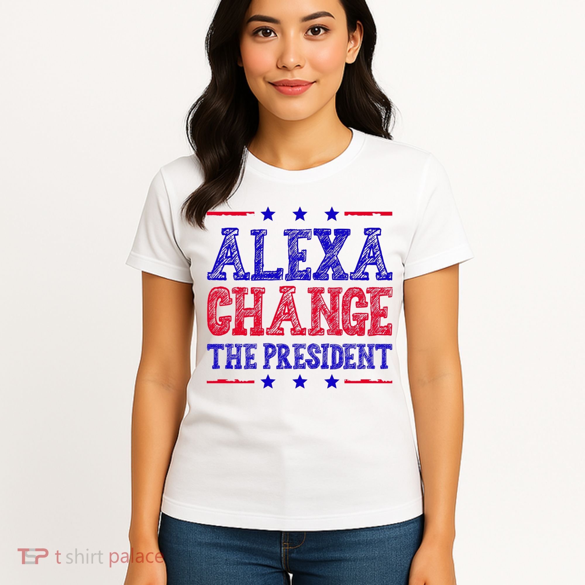Alexa Change The President Funny Political Women's T-Shirt