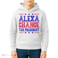 Alexa Change The President Funny Political Kids Hoodie thumb 4