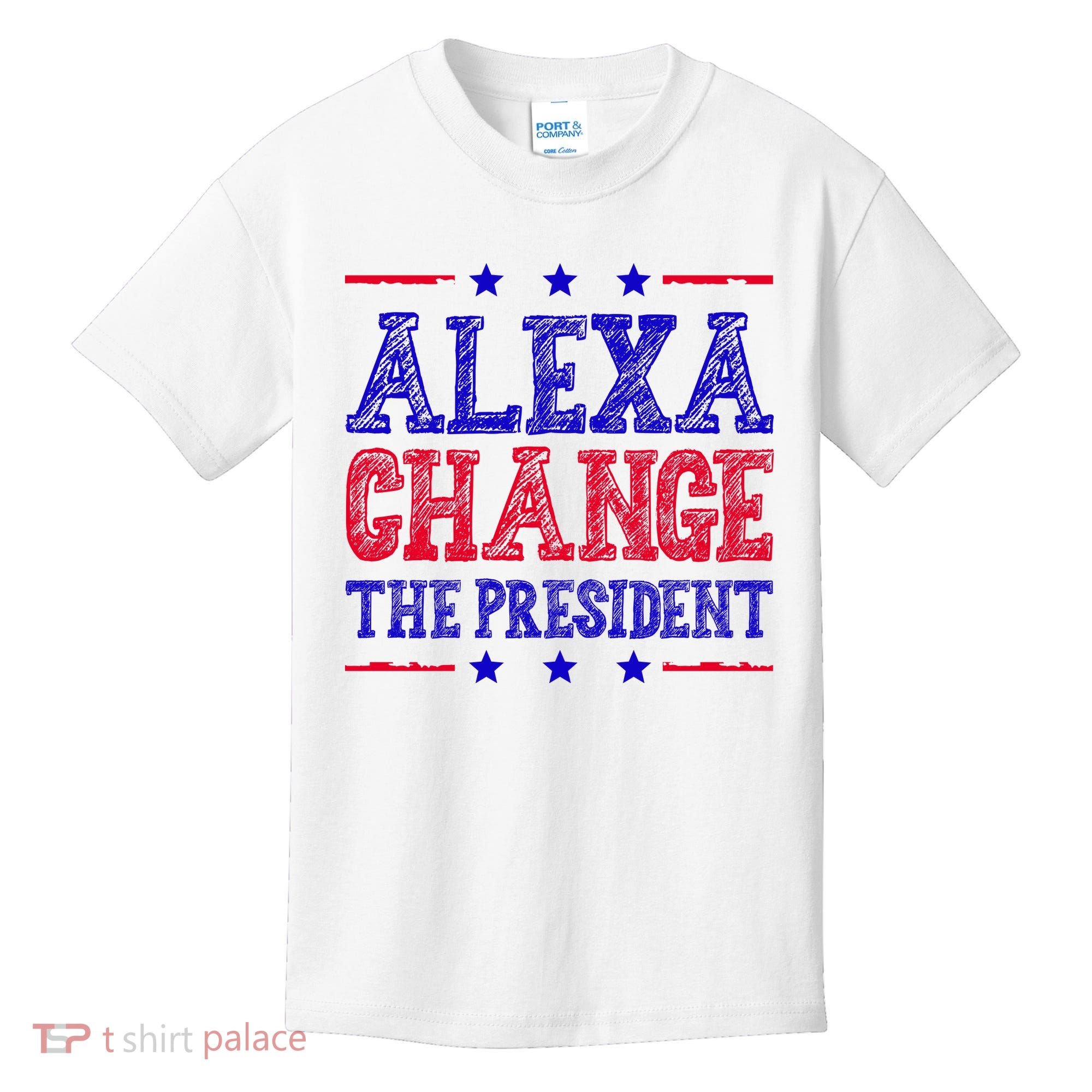 Alexa Change The President Funny Political Kids T-Shirt