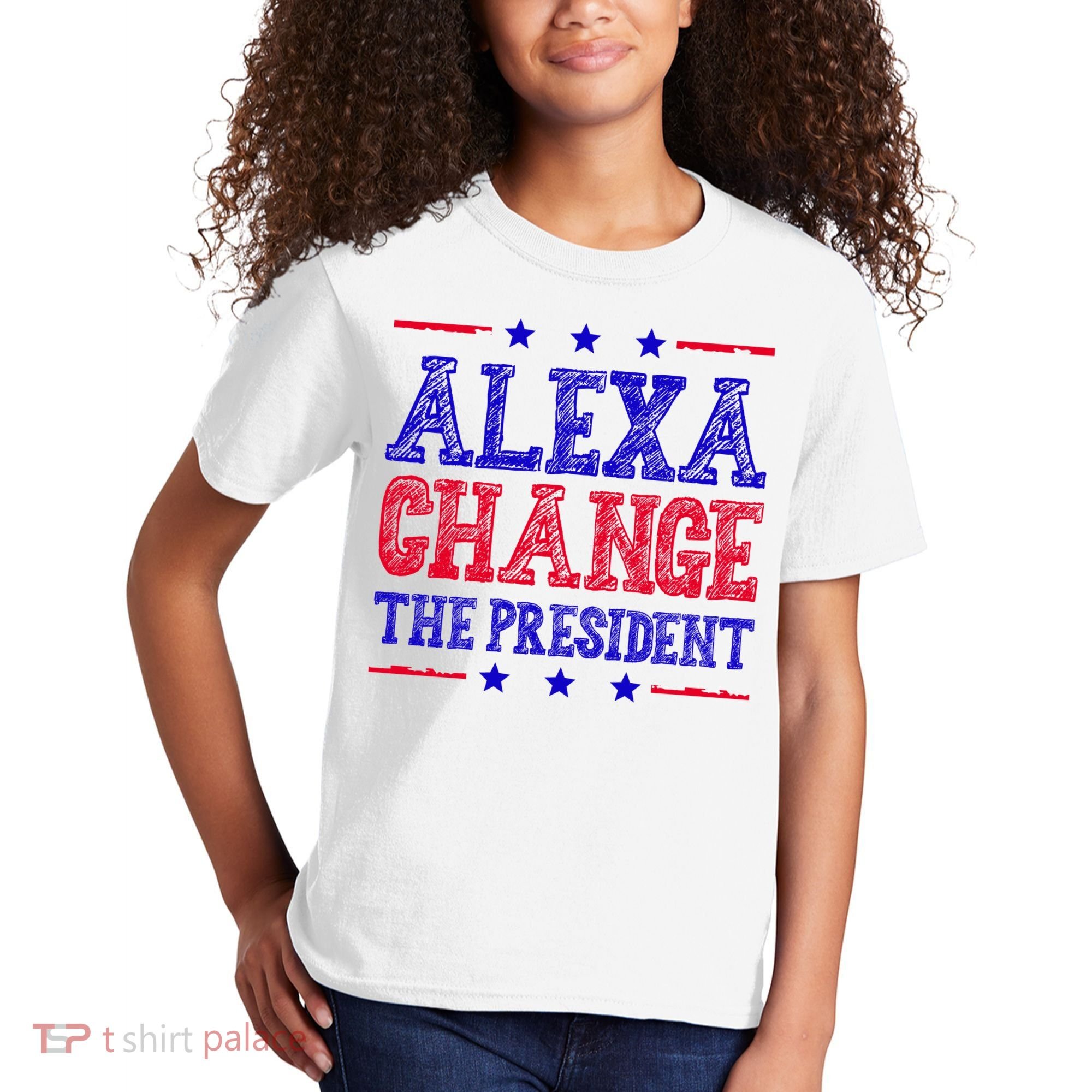 Alexa Change The President Funny Political Kids T-Shirt