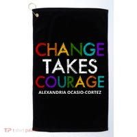 AOC Changes Takes Courage Alexandria Ocasio Cortez Golf Towel thumb 0