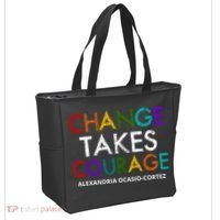 AOC Changes Takes Courage Alexandria Ocasio Cortez Tote Bag thumb 2