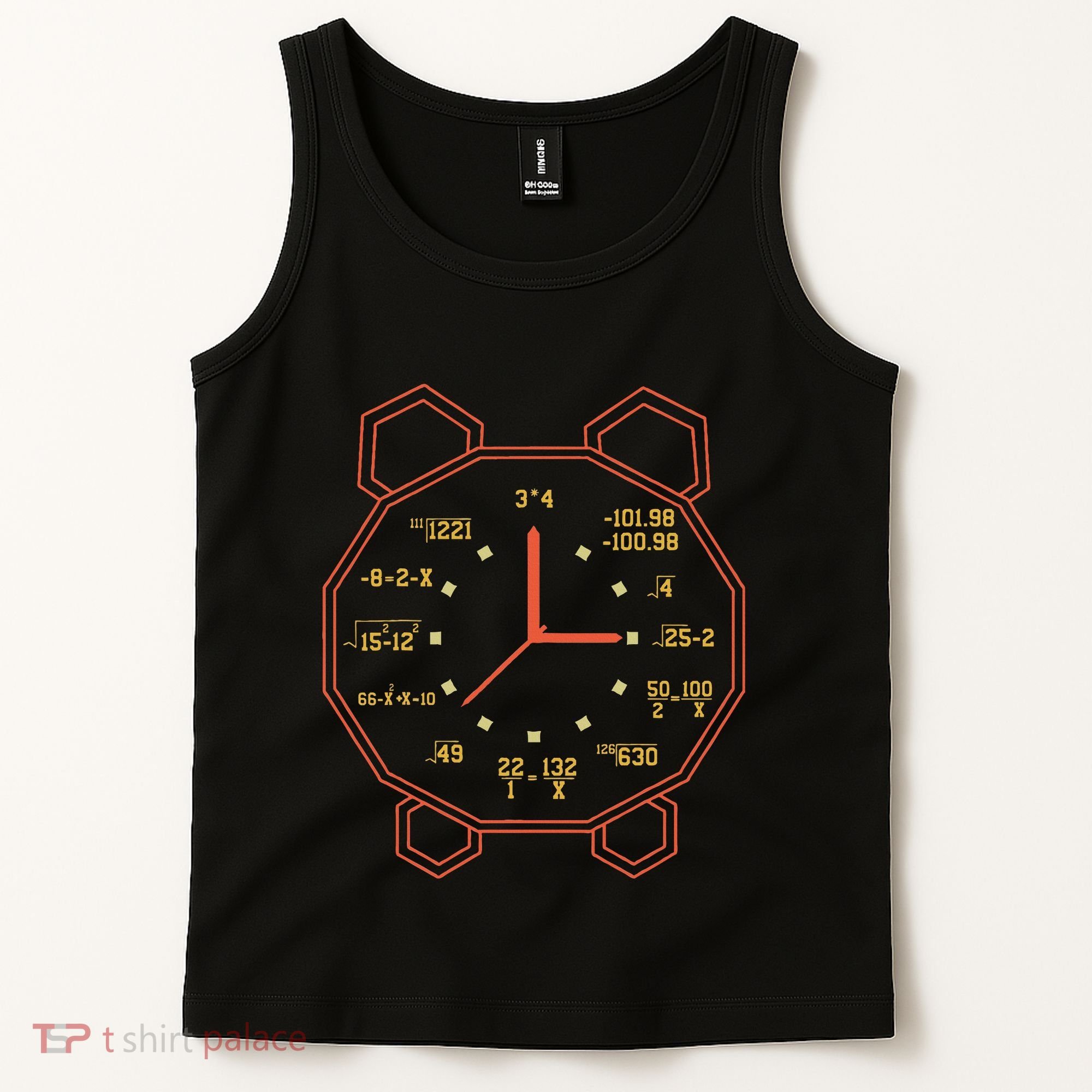 Alarm Clock Time Math Watch Mathematician Tank Top